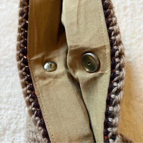 Vintage Mr. D Made in Italy 100% Wool Crochet Snap Closure Shoulder Bag - Picture 5 of 6